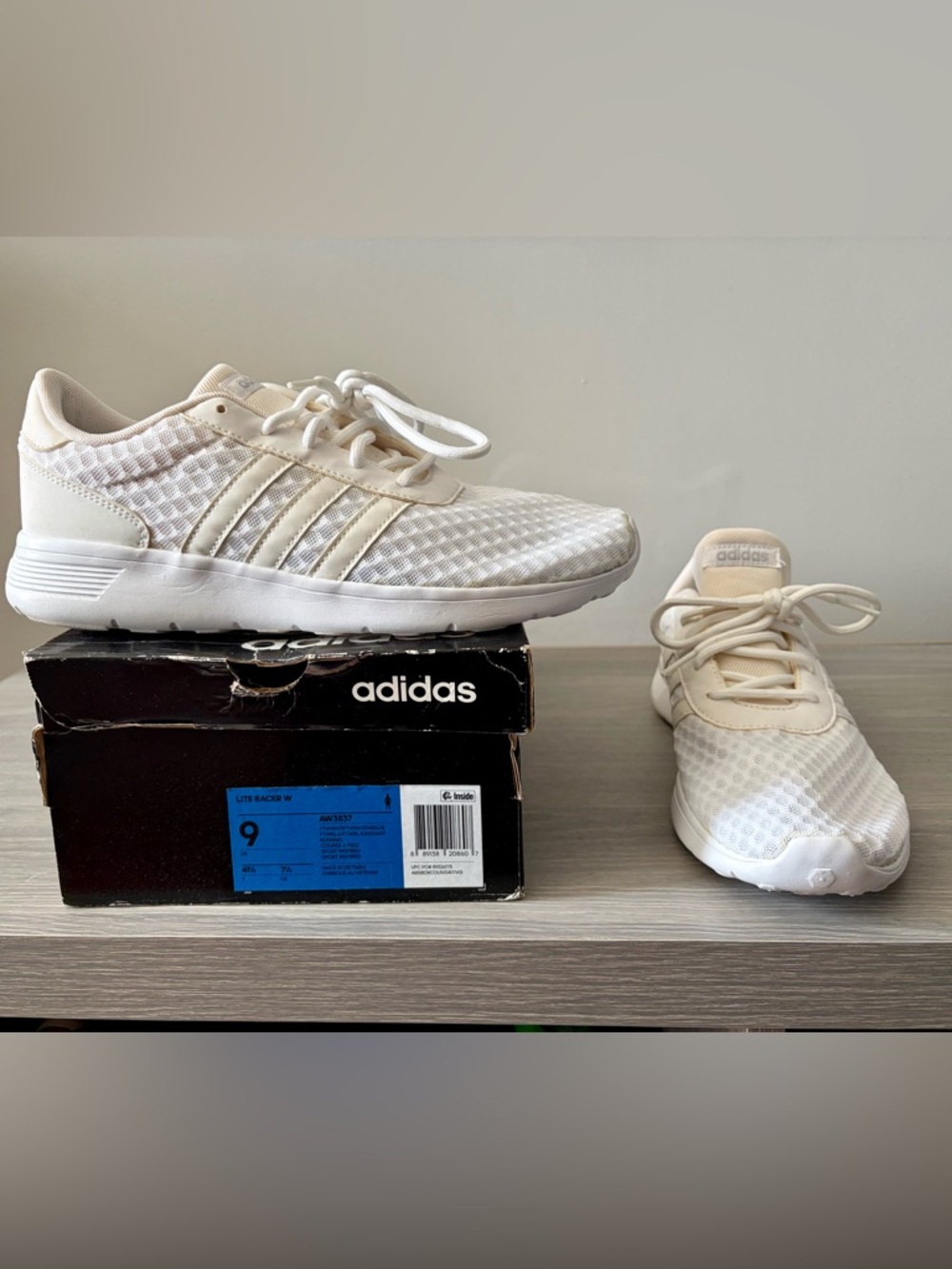 adidas Cream Mesh Lite Racer Sneakers